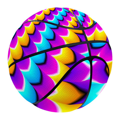 Spiral Colors Moving Optical Illusion Basketball