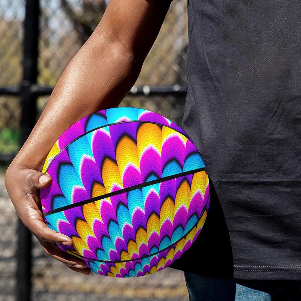 Spiral Colors Moving Optical Illusion Basketball