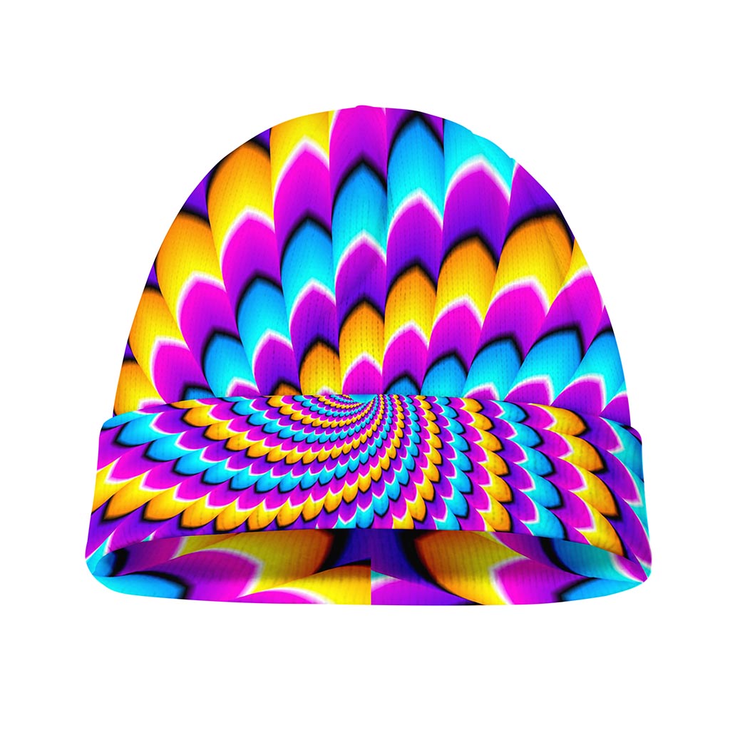 Spiral Colors Moving Optical Illusion Beanie