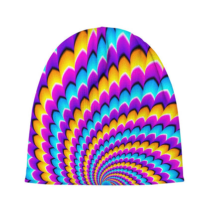 Spiral Colors Moving Optical Illusion Beanie