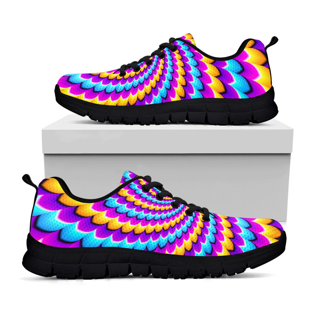 Spiral Colors Moving Optical Illusion Black Running Shoes