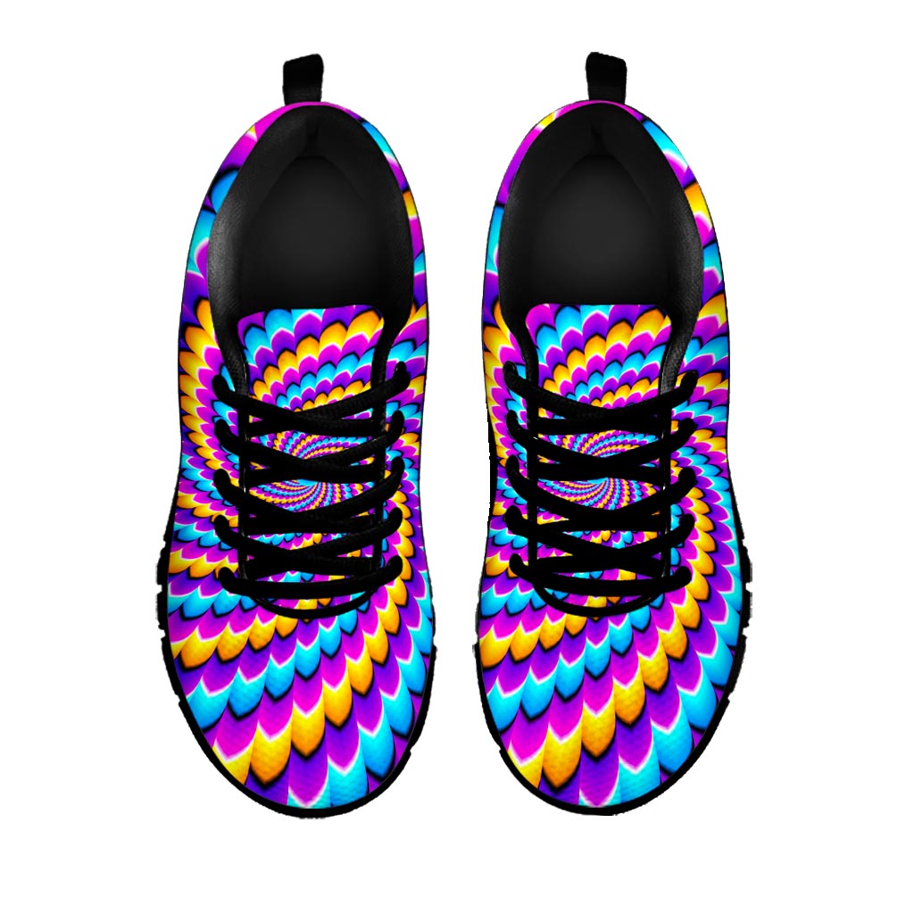 Spiral Colors Moving Optical Illusion Black Running Shoes