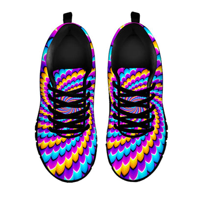 Spiral Colors Moving Optical Illusion Black Running Shoes