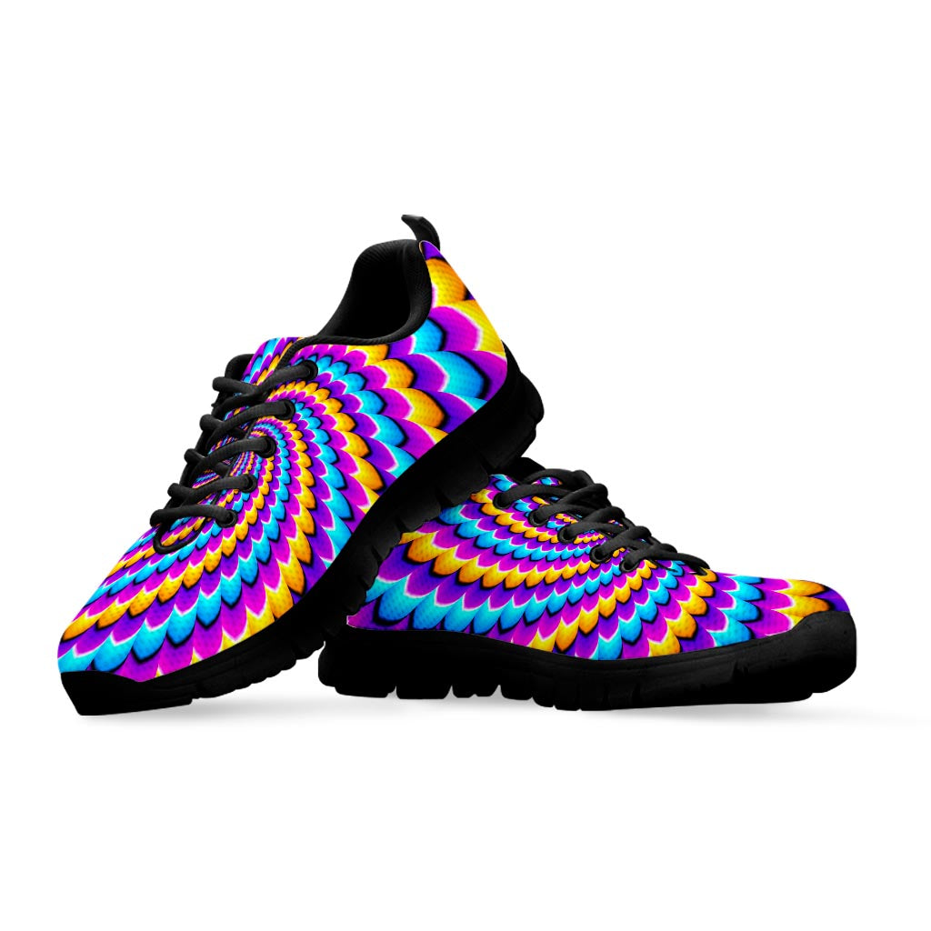 Spiral Colors Moving Optical Illusion Black Running Shoes