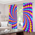 Spiral Colors Moving Optical Illusion Dimout Grommet Curtains