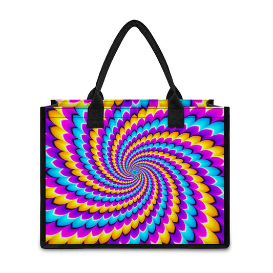 Spiral Colors Moving Optical Illusion Canvas Tote Bag