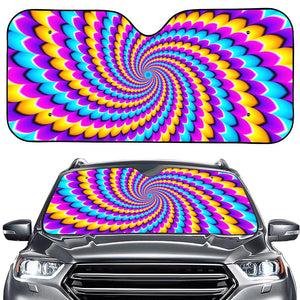 Spiral Colors Moving Optical Illusion Car Windshield Sun Shade