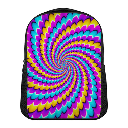 Spiral Colors Moving Optical Illusion Casual Backpack