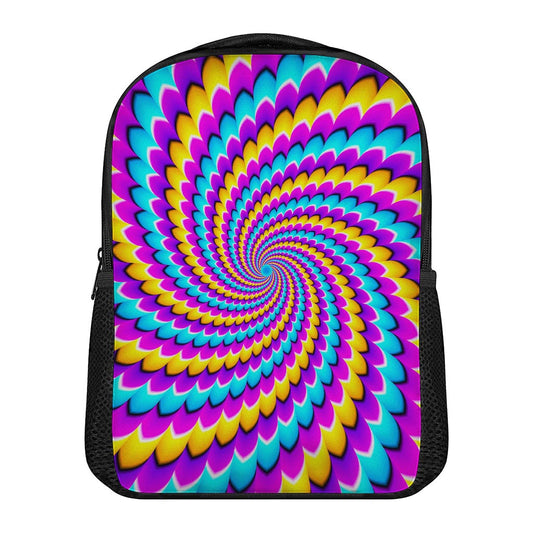 Spiral Colors Moving Optical Illusion Casual Backpack