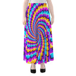 Spiral Colors Moving Optical Illusion Chiffon Maxi Skirt