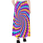 Spiral Colors Moving Optical Illusion Chiffon Maxi Skirt
