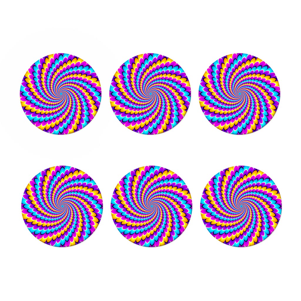 Spiral Colors Moving Optical Illusion Coaster Set