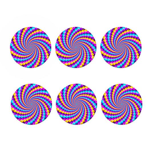 Spiral Colors Moving Optical Illusion Coaster Set