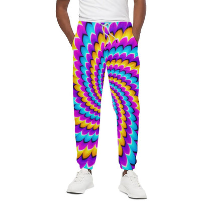 Spiral Colors Moving Optical Illusion Cotton Pants