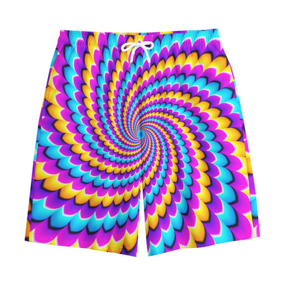 Spiral Colors Moving Optical Illusion Cotton Shorts