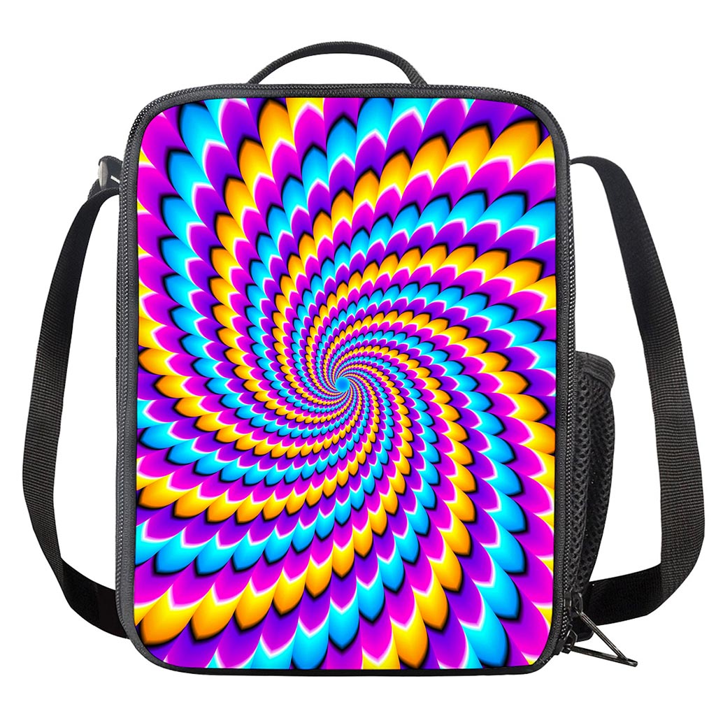 Spiral Colors Moving Optical Illusion Crossbody Lunch Bag