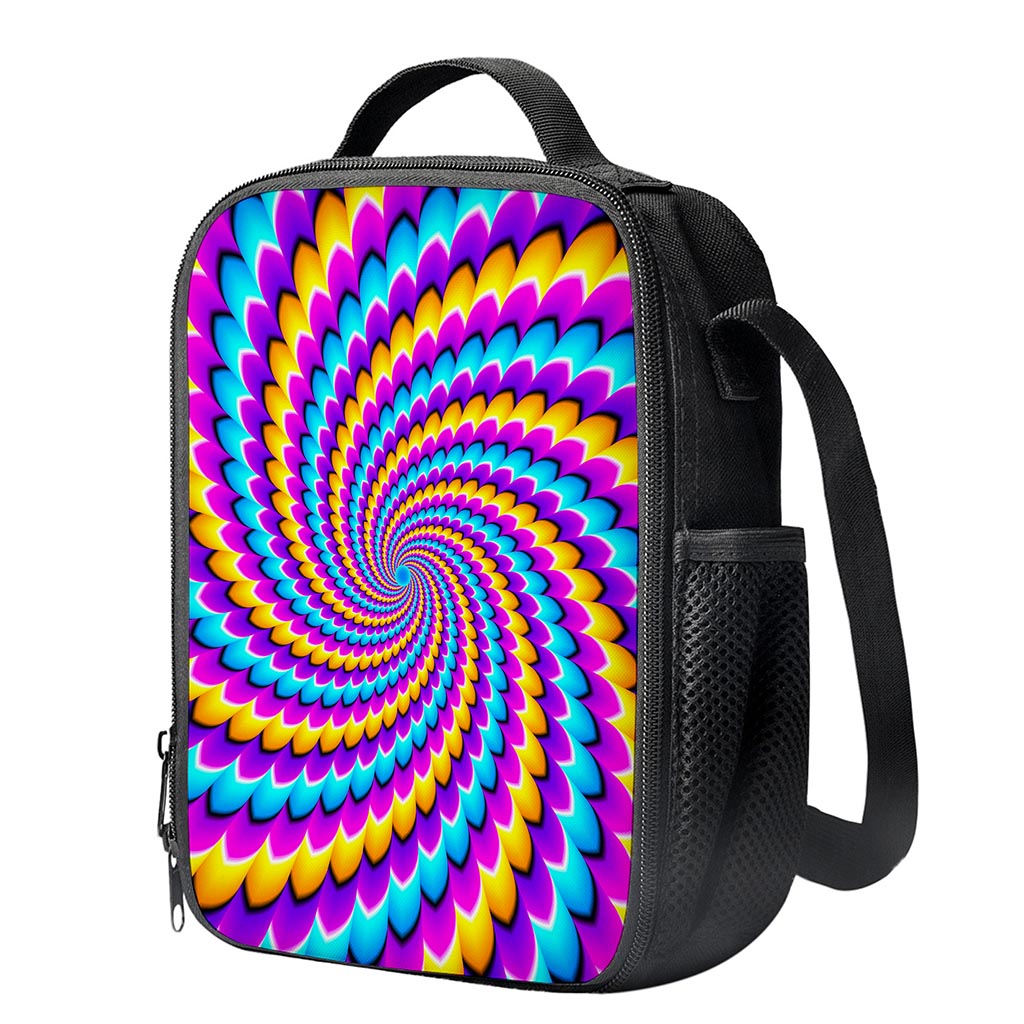 Spiral Colors Moving Optical Illusion Crossbody Lunch Bag