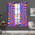 Spiral Colors Moving Optical Illusion Grommet Curtain Panels