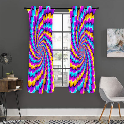 Spiral Colors Moving Optical Illusion Curtain