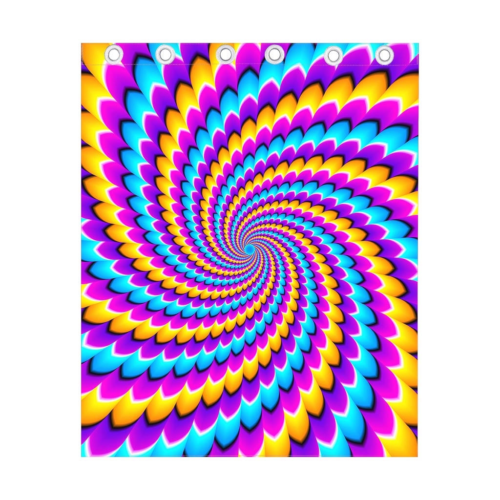 Spiral Colors Moving Optical Illusion Curtain