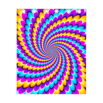 Spiral Colors Moving Optical Illusion Curtain