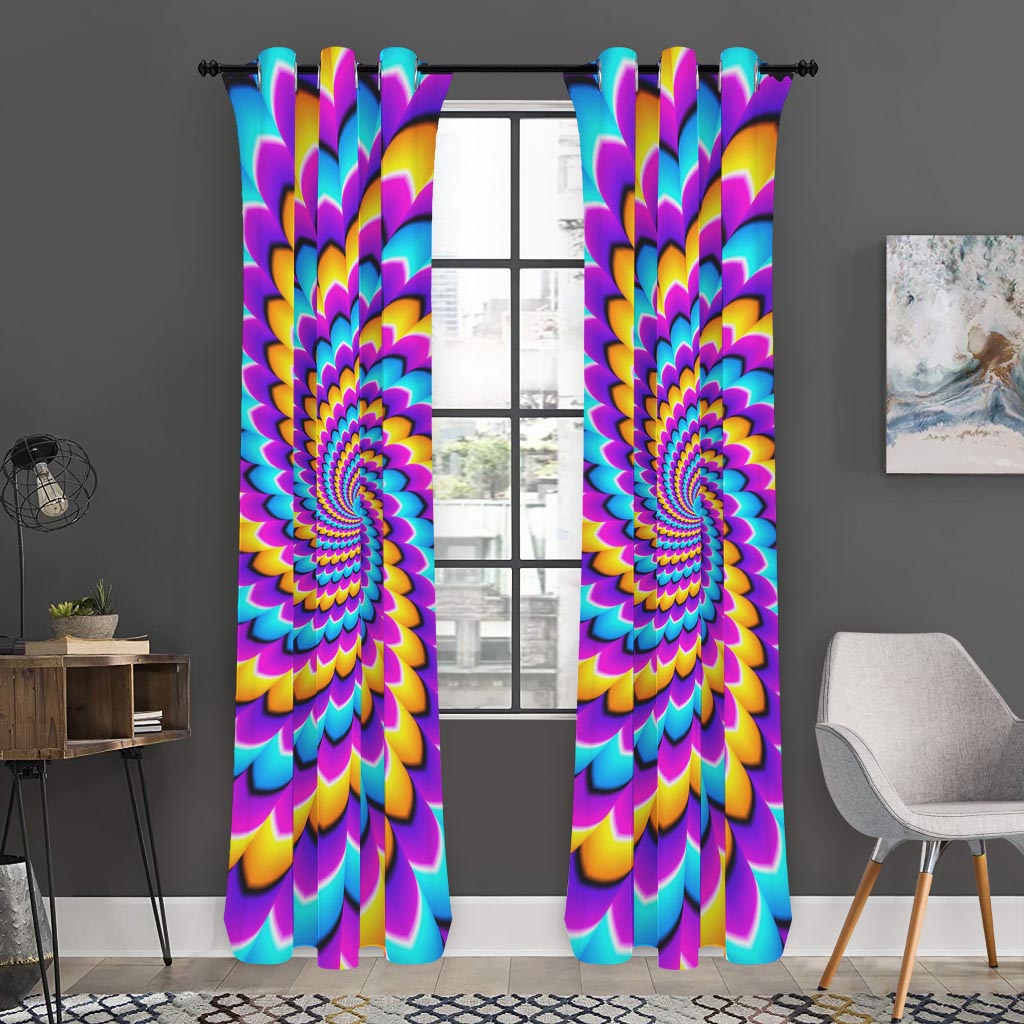 Spiral Colors Moving Optical Illusion Curtain