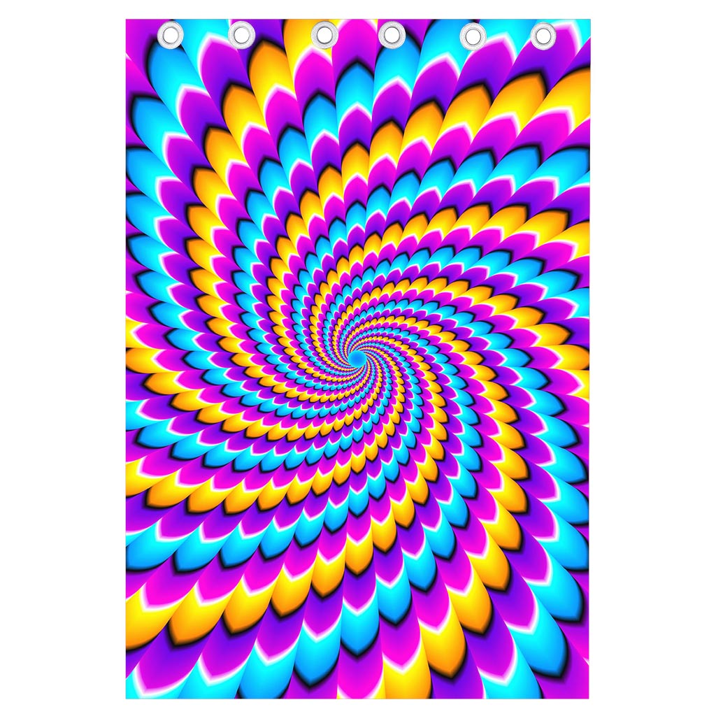 Spiral Colors Moving Optical Illusion Curtain