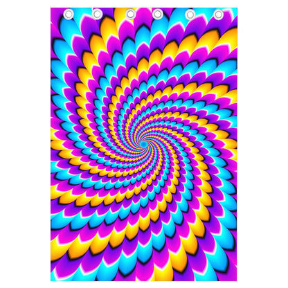 Spiral Colors Moving Optical Illusion Curtain