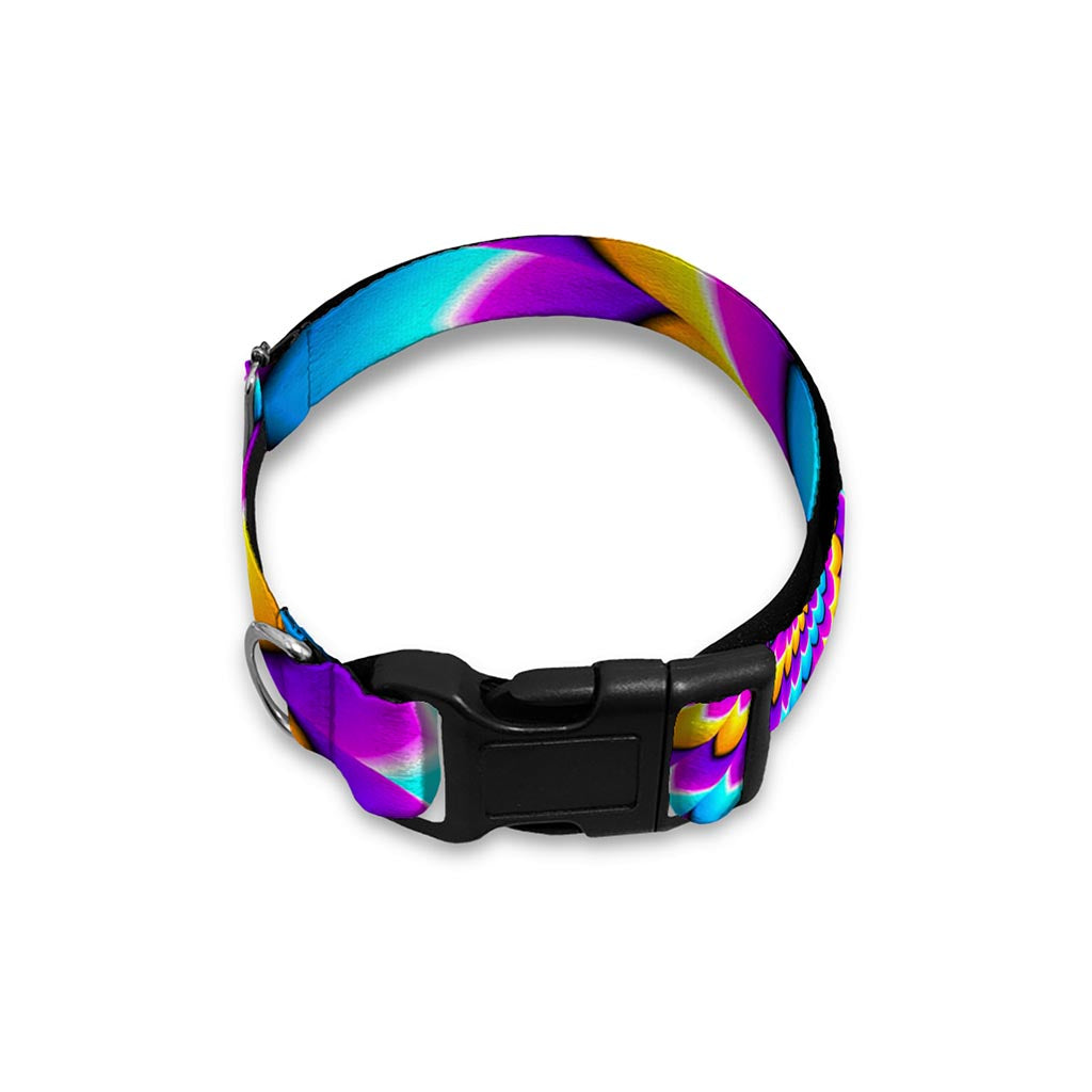 Spiral Colors Moving Optical Illusion Dog Collar