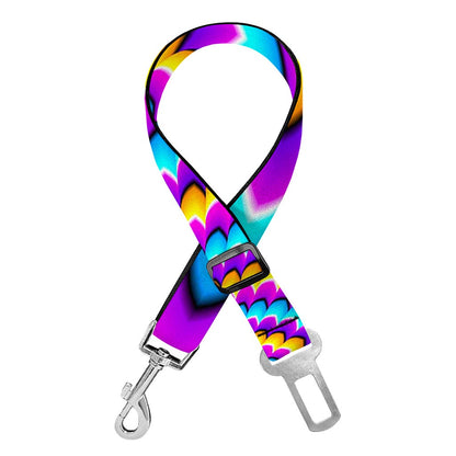 Spiral Colors Moving Optical Illusion Dog Seat Belt