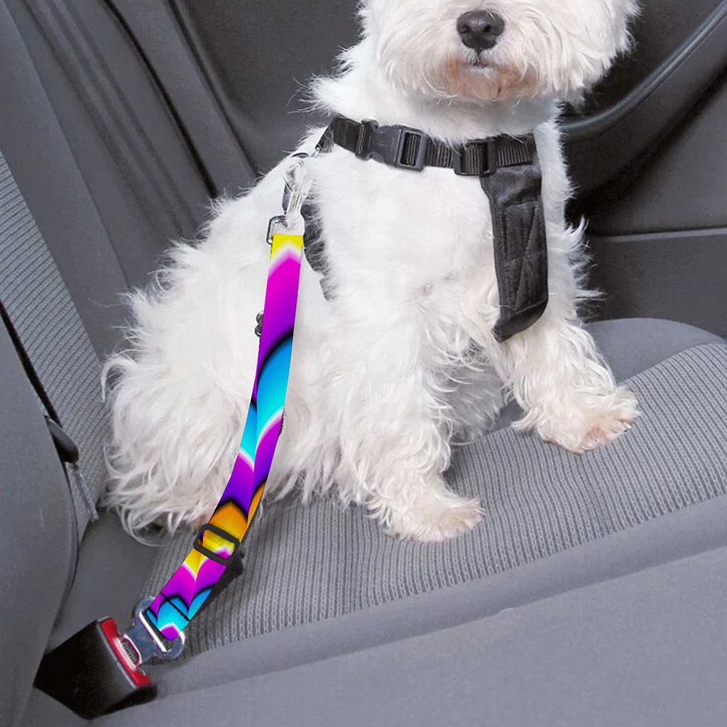 Spiral Colors Moving Optical Illusion Dog Seat Belt