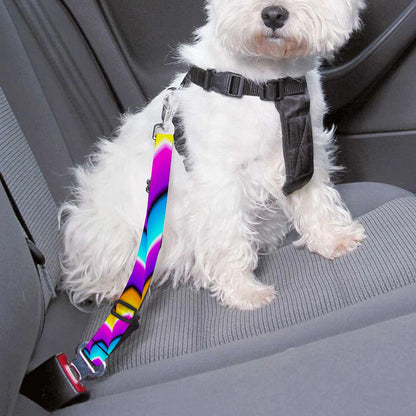 Spiral Colors Moving Optical Illusion Dog Seat Belt