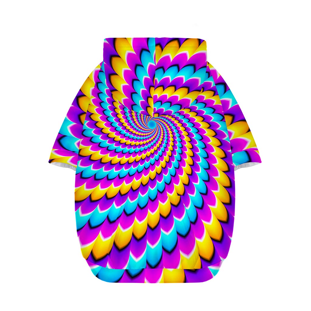Spiral Colors Moving Optical Illusion Dog Zip Up Hoodie