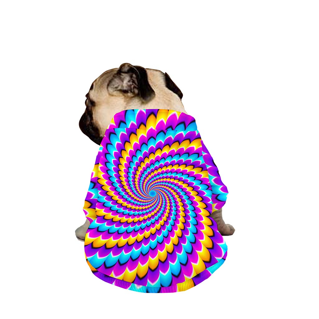 Spiral Colors Moving Optical Illusion Dog Zip Up Jacket