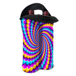 Spiral Colors Moving Optical Illusion Double Neoprene Wine Tote