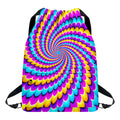 Spiral Colors Moving Optical Illusion Drawstring Backpack
