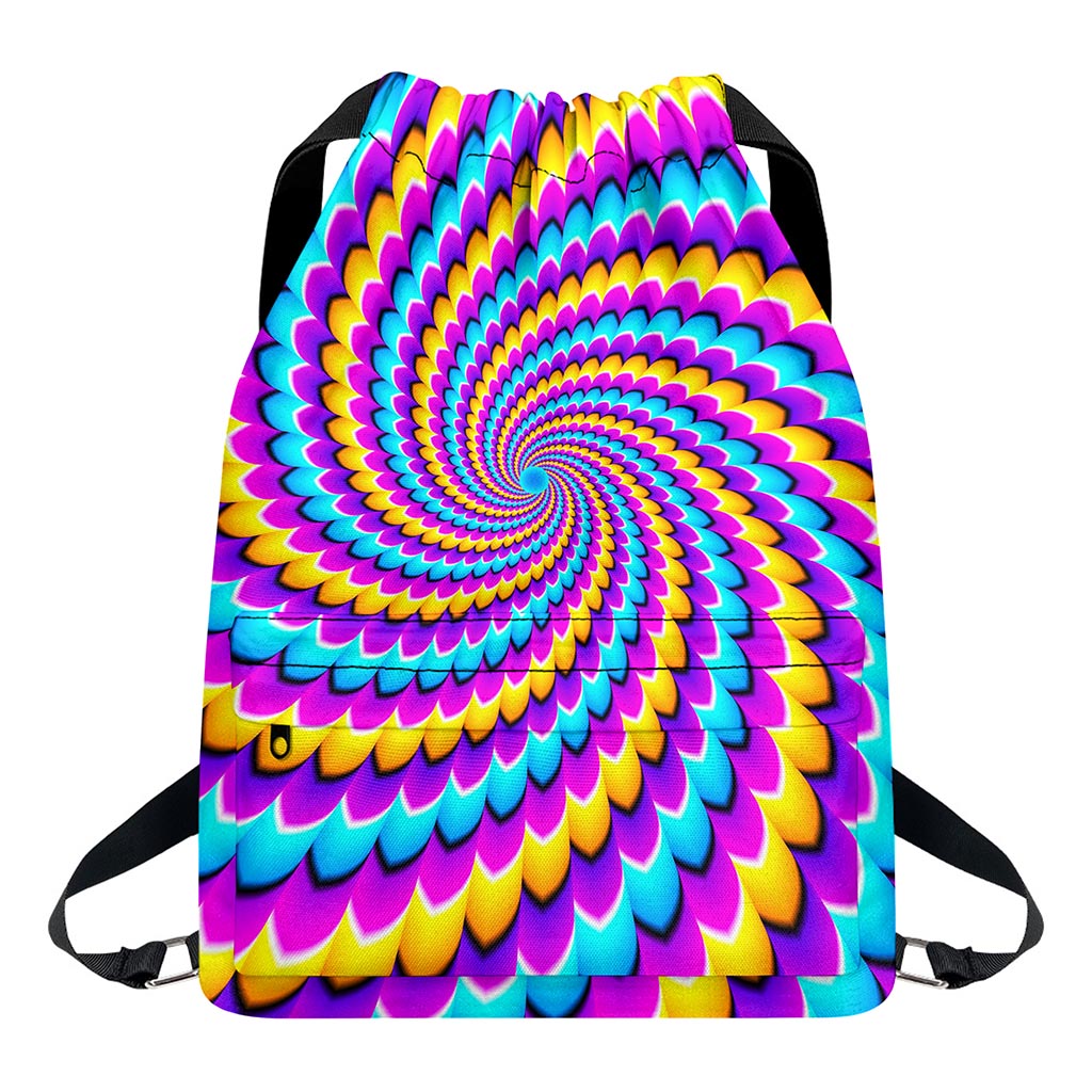 Spiral Colors Moving Optical Illusion Drawstring Backpack