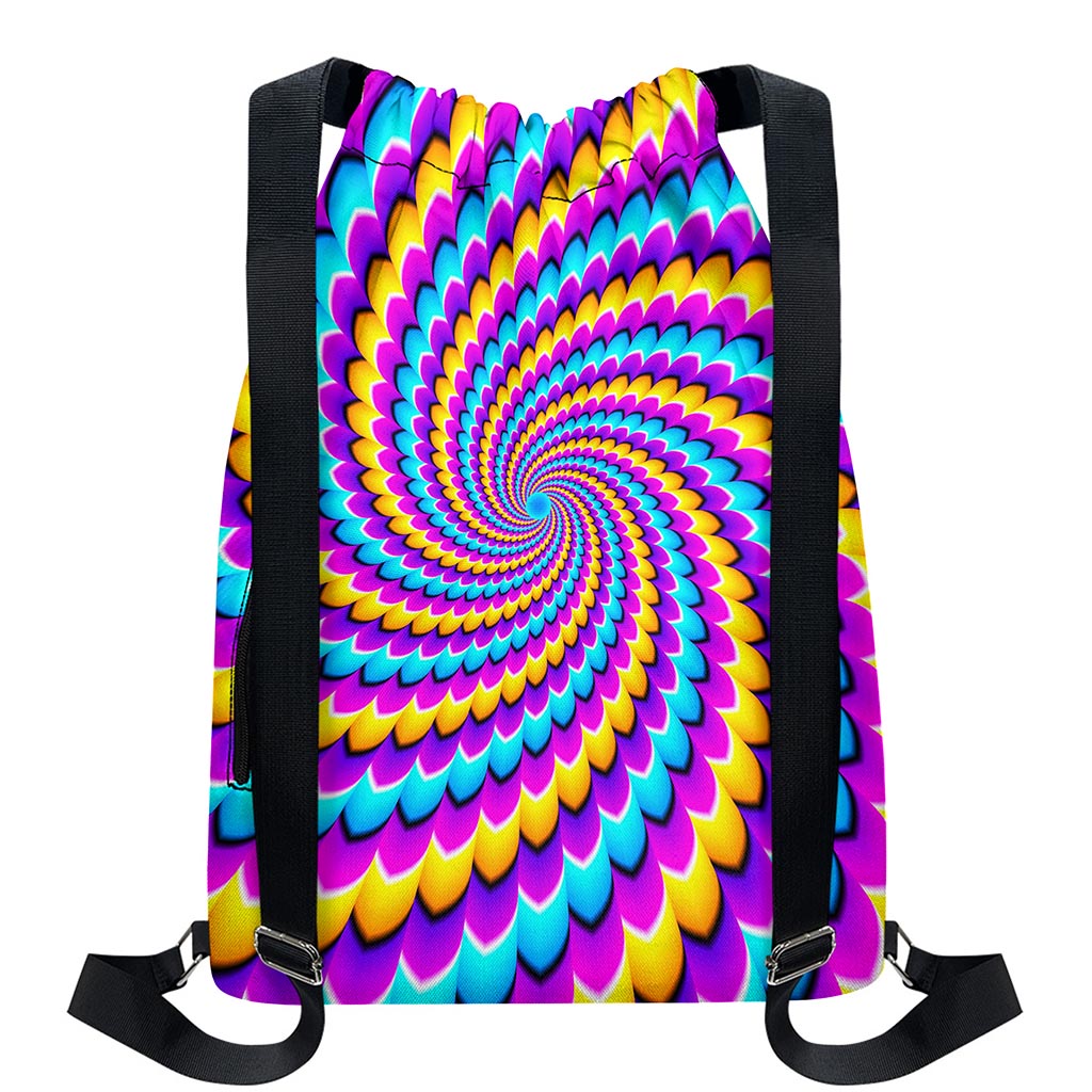 Spiral Colors Moving Optical Illusion Drawstring Backpack