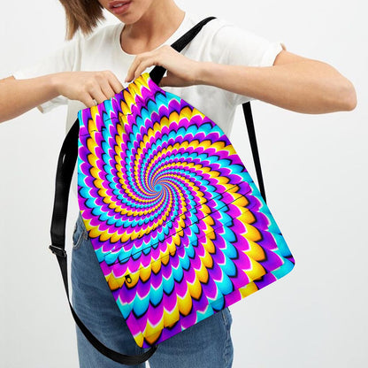 Spiral Colors Moving Optical Illusion Drawstring Backpack