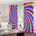 Spiral Colors Moving Optical Illusion Extra Wide Grommet Curtains