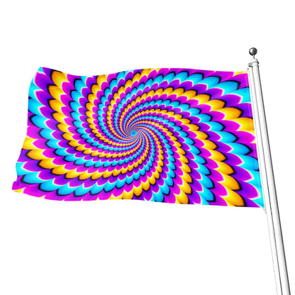 Spiral Colors Moving Optical Illusion Flag