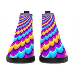 Spiral Colors Moving Optical Illusion Flat Ankle Boots