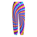 Spiral Colors Moving Optical Illusion Fleece Lined Knit Pants
