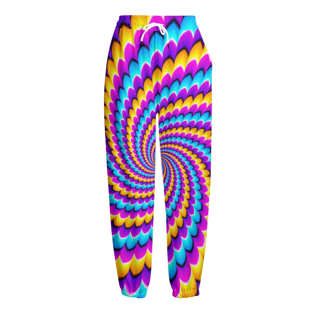 Spiral Colors Moving Optical Illusion Fleece Lined Knit Pants