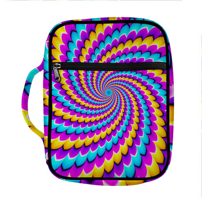 Spiral Colors Moving Optical Illusion Front Pocket Bible Bag