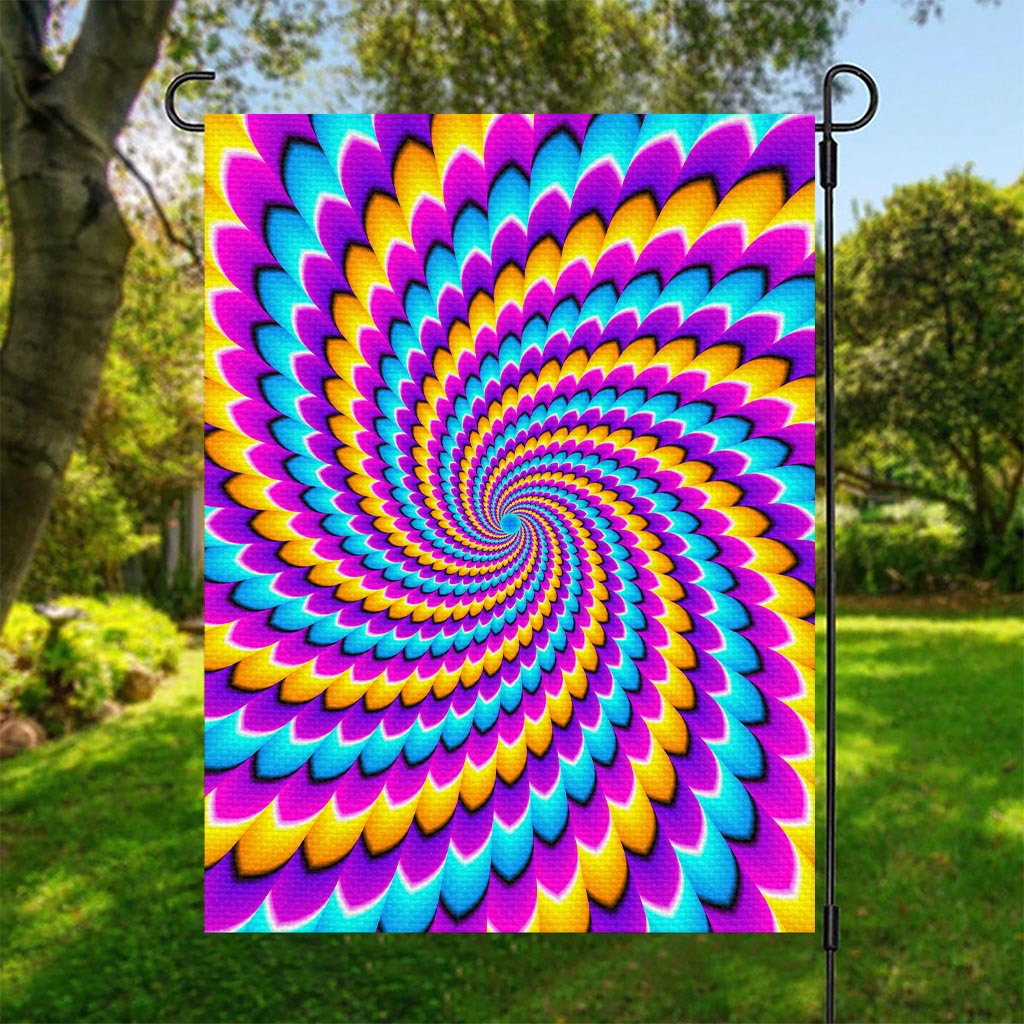 Spiral Colors Moving Optical Illusion Garden Flag