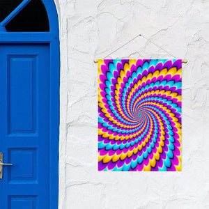 Spiral Colors Moving Optical Illusion Garden Flag