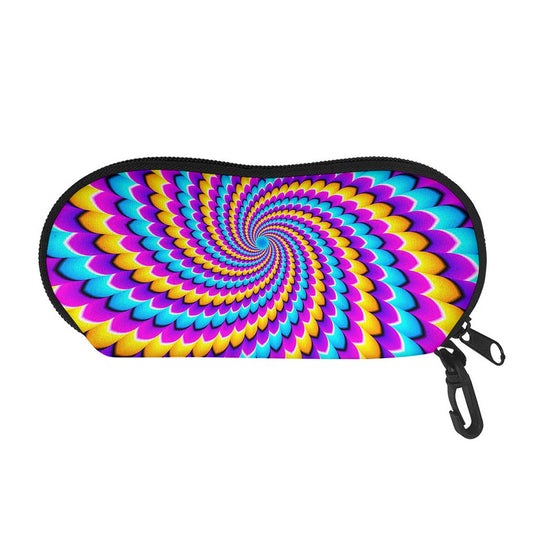 Spiral Colors Moving Optical Illusion Glasses Case