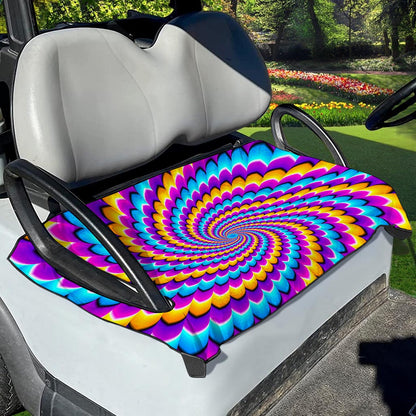 Spiral Colors Moving Optical Illusion Golf Cart Seat Cover