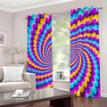 Spiral Colors Moving Optical Illusion Grommet Curtains